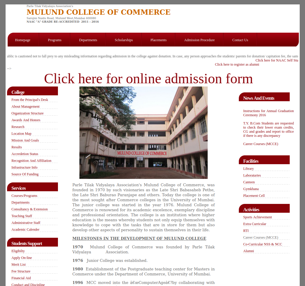 College web design mulund